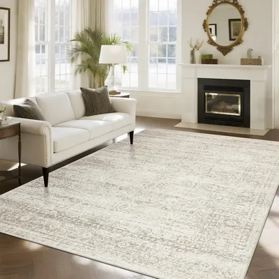 Crystal velvet carpetWashable Rugs Area Rugs for Living Room,Rugs for Bedroom,Large Carpets,Ultra Soft Faux Wool Retro Dini