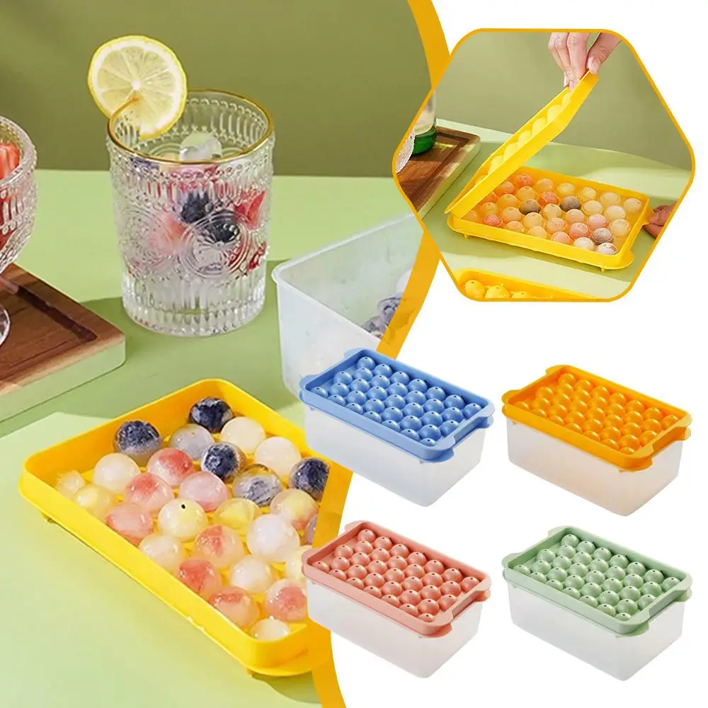 3 Teile/satz Runde Eiswürfelform mit Deckel Kunststoff Diamant Stil Eisform Große Kapazität Eiswürfelmaschine Lebensmittelqualität Eiswürfelform Image