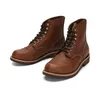 Handgemachte Goodyear Vintage Britische Männer Stiefeletten Herbst Winter Kuh Leder Schuhe Luxus Werkzeug Runde Kappe Motorrad Stiefel 8111