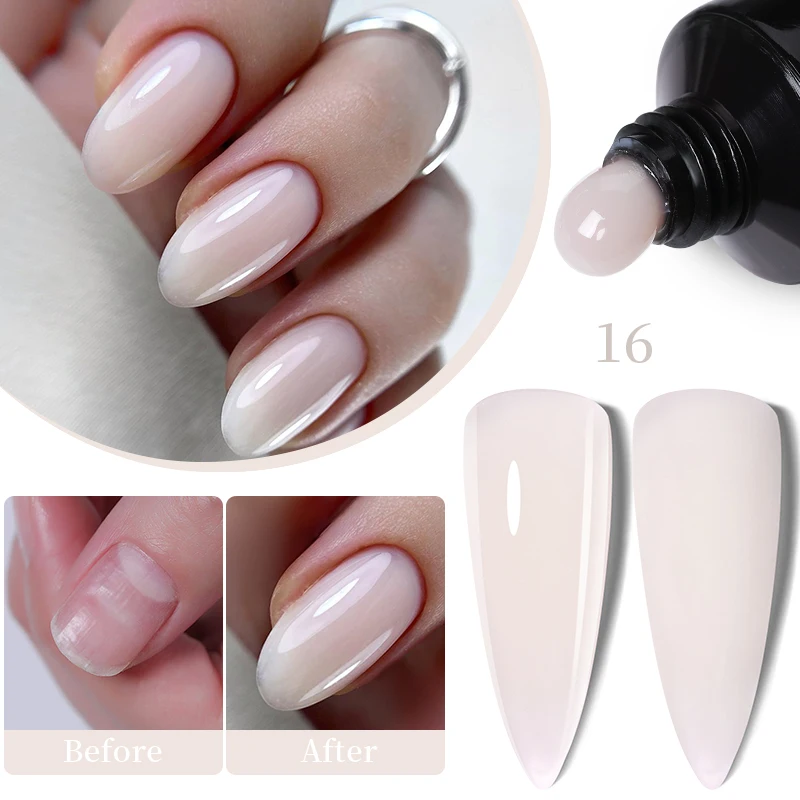 LILYCUTE 15 ml Milchweiß Schnellverlängerungs-Gel-Nagellack Soak Off UV LED Rosa Gel-Nagellack Konstruktionsgel für gefälschte Nägel Image