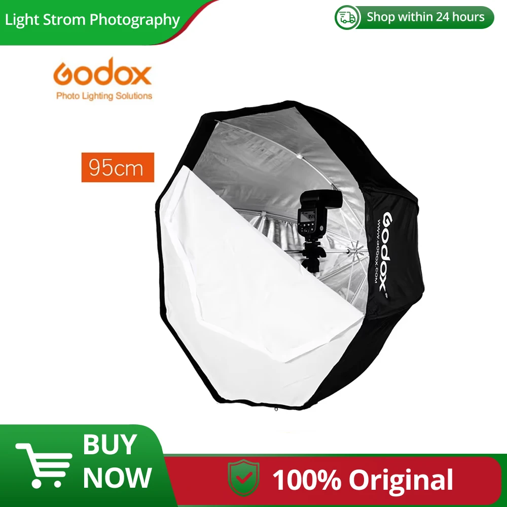 Godox 95 cm 37,5 Zoll tragbarer Regenschirm Octagon Softbox Blitzgerät Speedlite Reflektor Softbox mit Tragetasche Image