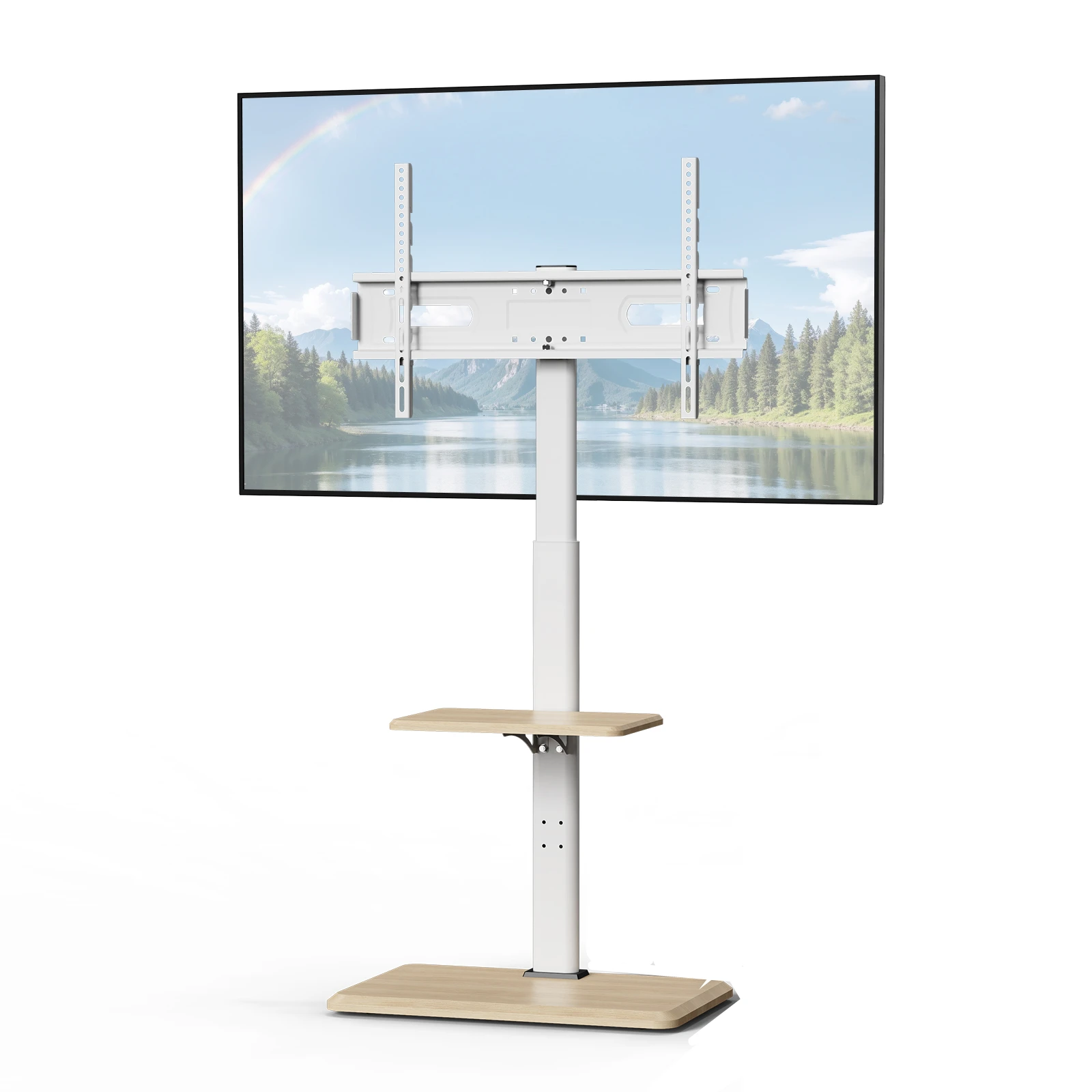 TV-Ständer, vertikale TV-Bodenhalterungen, Trolley-Ständer, mobiler TV-Wagen, Bodenwagen für 26"-75-Zoll-Fernseher bis zu 99 Pfund