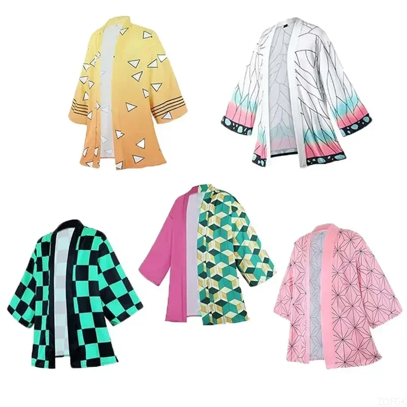 Anime Devil Killer Cosplay-Kostüme für Männer und Frauen im Sommer, rosa Kimono Image