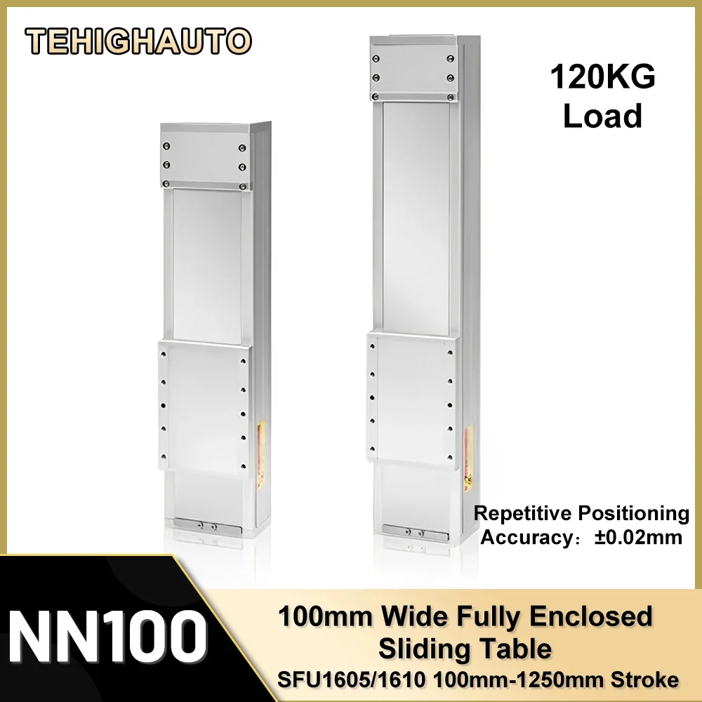 120 kg schwere Last, 100 mm breiter Stahlband-Schiebetisch, vollständig geschlossen, CNC-Linearmodul, Stufe SFU1605, wiederholte Genauigkeit ±0,02 Image