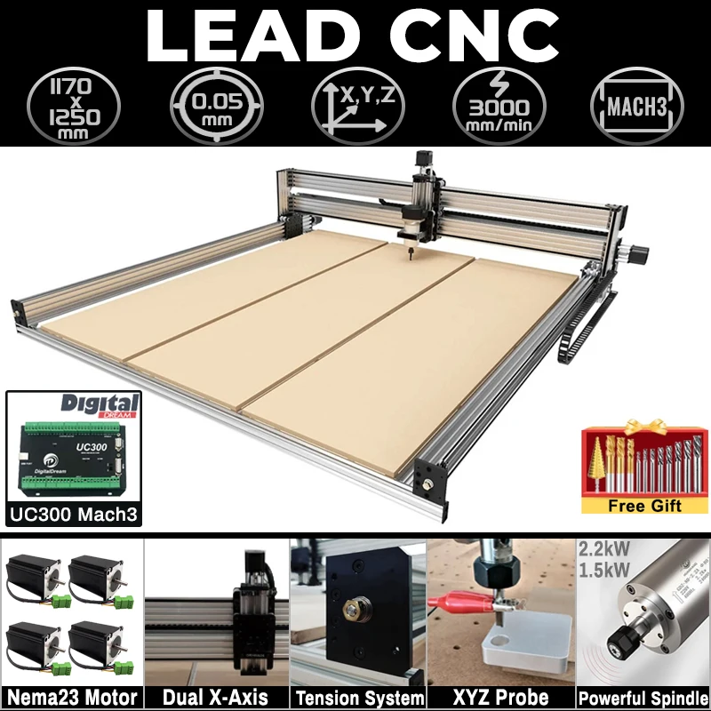 Openbuilds Neueste Blei-CNC-Fräsmaschine Komplettset 4-Achsen UC300 Mach3 Steuerung Holz-CNC-Graveur für Metall-Acryl-Leiterplattenschneiden Image