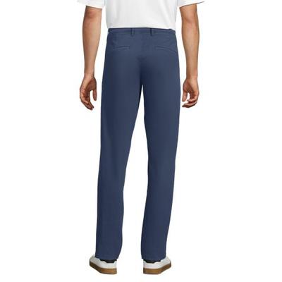 Stretch Chinos, Slim Fit, Men, size: 40 30, regular, Blue, Cotton/Cotton-blend, by Lands' End
