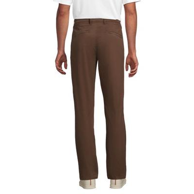 Stretch Chinos, Slim Fit, Men, size: 38 34, regular, Brown, Cotton/Cotton-blend, by Lands' End