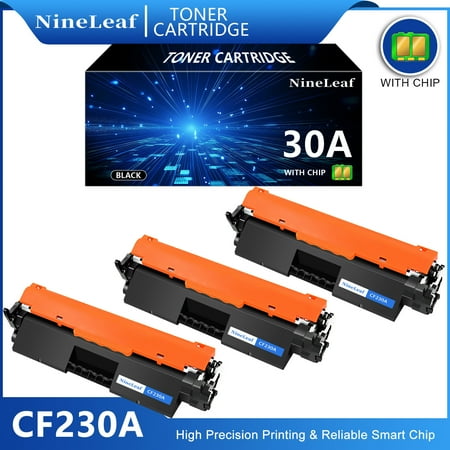 NineLeaf 30A Compatible Toner Cartridge Replacement for HP CF230A 30A Black Toner Cartridge use for Laser Jet Pro MFP M227fdw M227fdn M227sdn M203dn M203dw Series Printers(3 Pack 1600 Pages)
