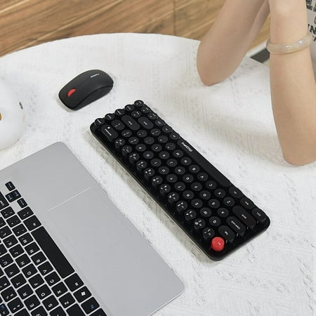 MOFII Wireless Keyboard and Mouse Cute Colorful 68 Round Keycap Compact Keyboard for Computer Computer Desktop Laptop