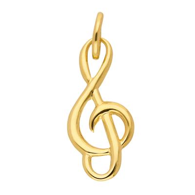Ketten-Anhänger ADELIA´S "585 Gold Anhänger Notenschlüssel", gold, Schmuckanhänger, Damen, Gold, Goldschmuck für Damen Image