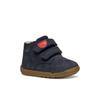 Lauflernschuh GEOX "B MACCHIA BOY", Kinder, Gr. 18, blau (navy), Leder, casual, Schuhe, Lauflernschuh mit Klettverschluss, Größenschablone zum Download
