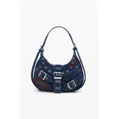 Medium printed denim bag