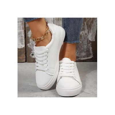 Runde Zehen-Plateau-Sneaker aus PU-Leder Image