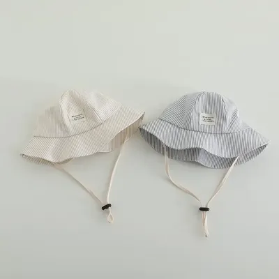 Panama Autumn Baby Boys And Girls Sun Hat Striped Baby Bucket Hat Toddler Sun Cap Children Beach Sun Hat