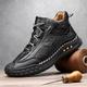 scarpe da ginnastica casual alte da uomo in similpelle marrone con suola in gomma antiscivolo – comode scarpe sportive con lacci per passeggiate all'aperto, viaggi e uso quotidiano