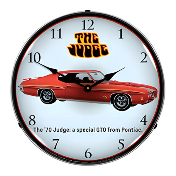 Collectable Sign and Clock 1970 GTO Judge Backlit Wall Clock