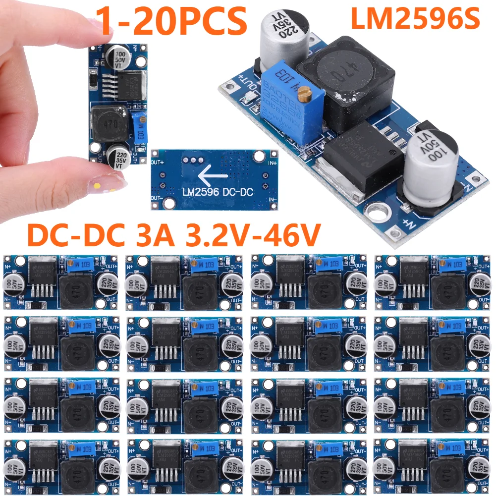20-1PCS LM2596S DC-DC Buck Converter Spannungsregler 3A 3,2 V-46 V zu 1,25 V-35 V Buck Converter Netzteil Step Down Modul Image