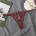 Intimo trasparente per ragazze in cotone con cavallo cavo, mutande sexy, perizoma a fiori, slip femminili, perizoma in pizzo