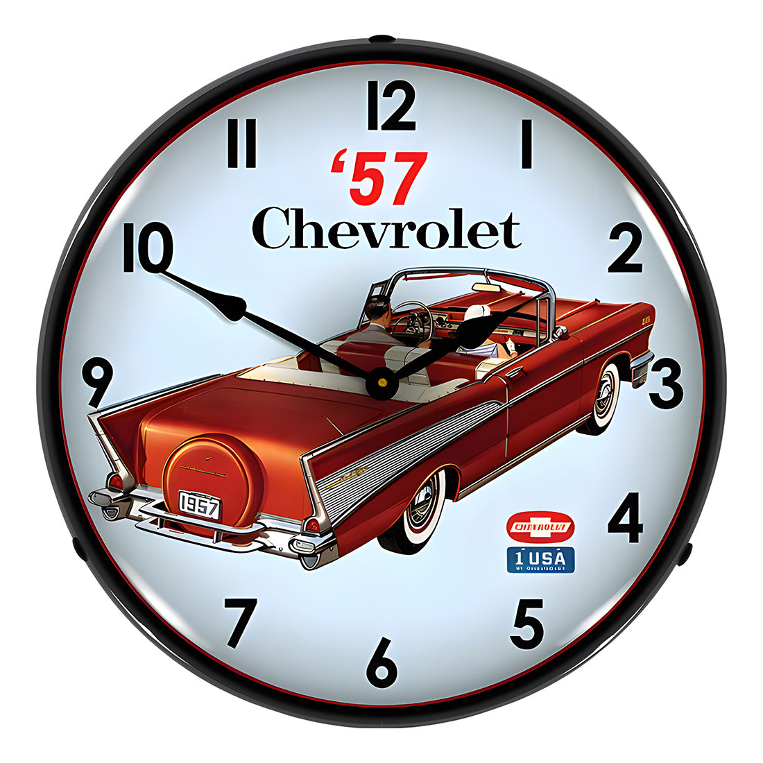 Collectable Sign and Clock 1957 Chevy Convertible Backlit Wall Clock