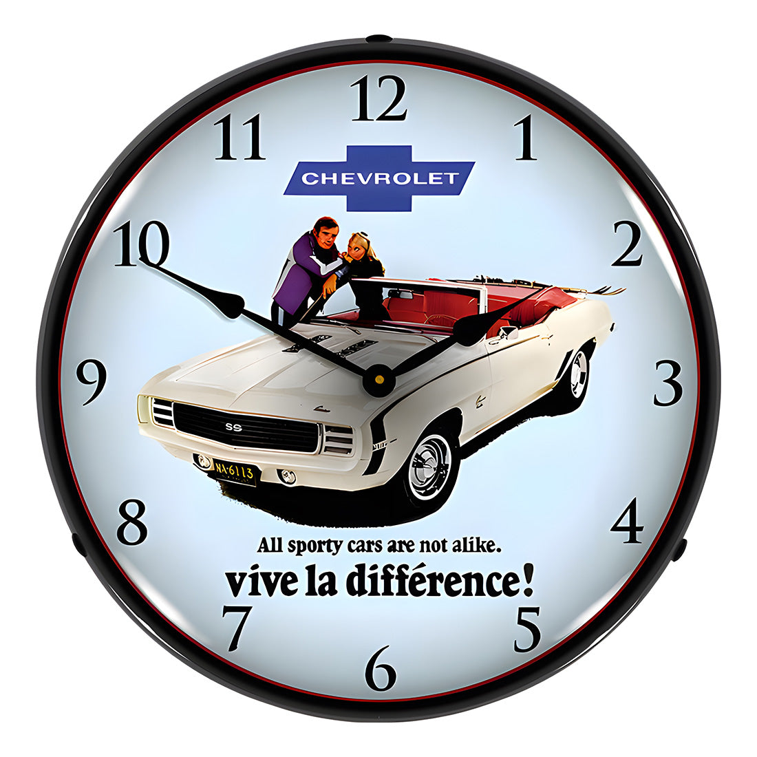 Collectable Sign and Clock 1969 RS SS Camaro Convertible Backlit Wall Clock