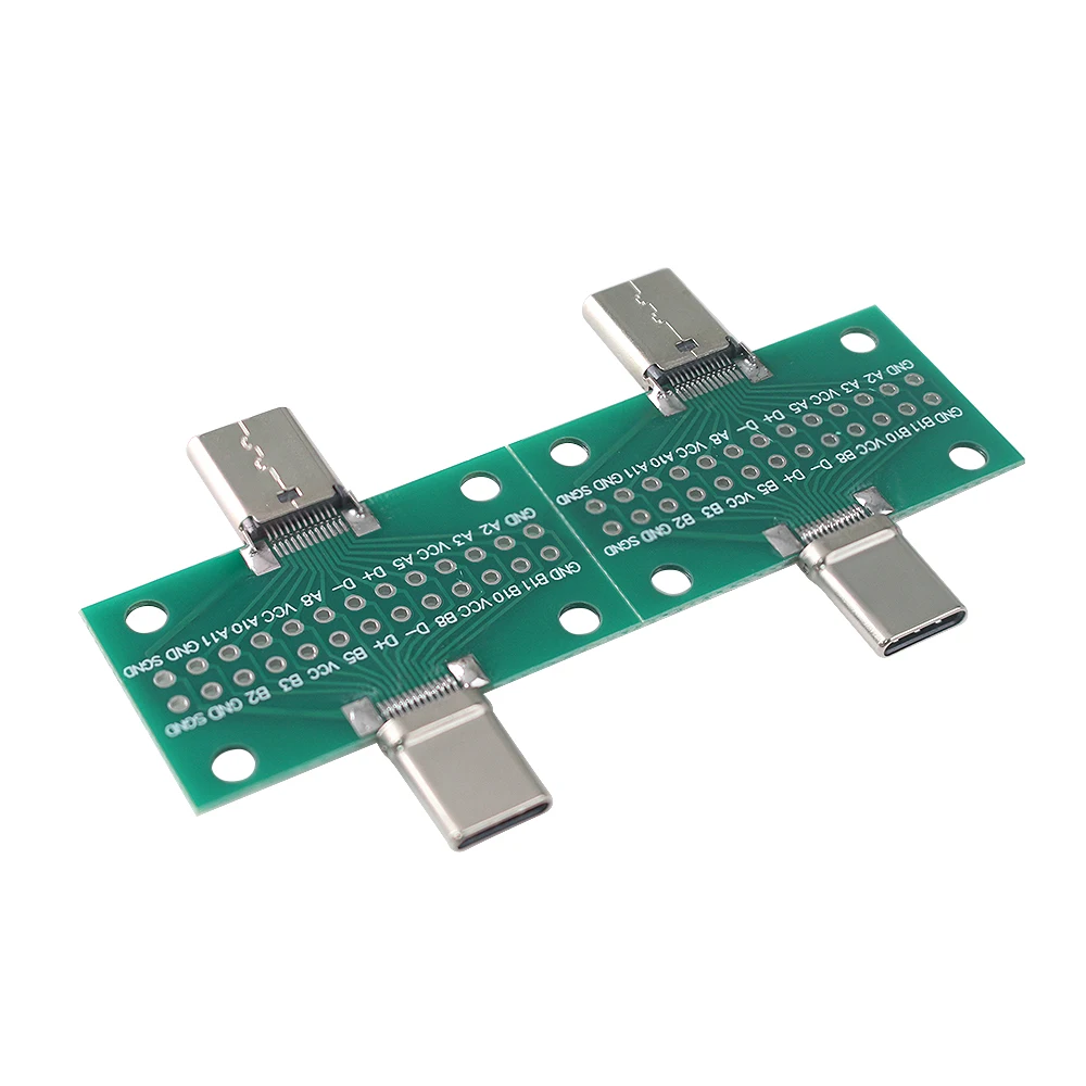 2 stücke 24P USB 3,1 Test PCB Board Adapter Männlich zu Weiblich Typ-C 2,54mm Stecker Buchse für Daten Linie Draht Kabel Übertragung Image