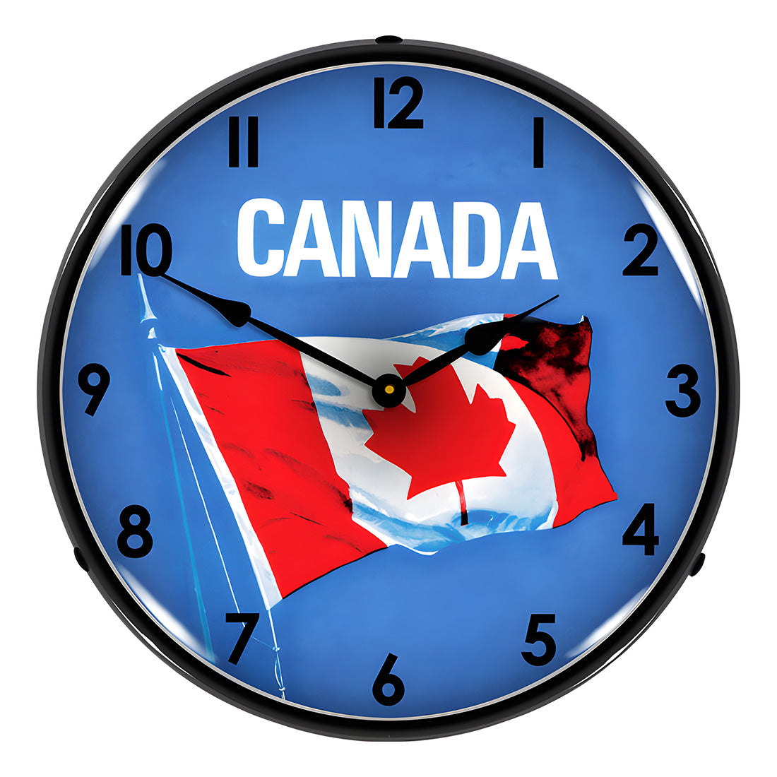 Collectable Sign and Clock Canadian Flag Backlit Wall Clock