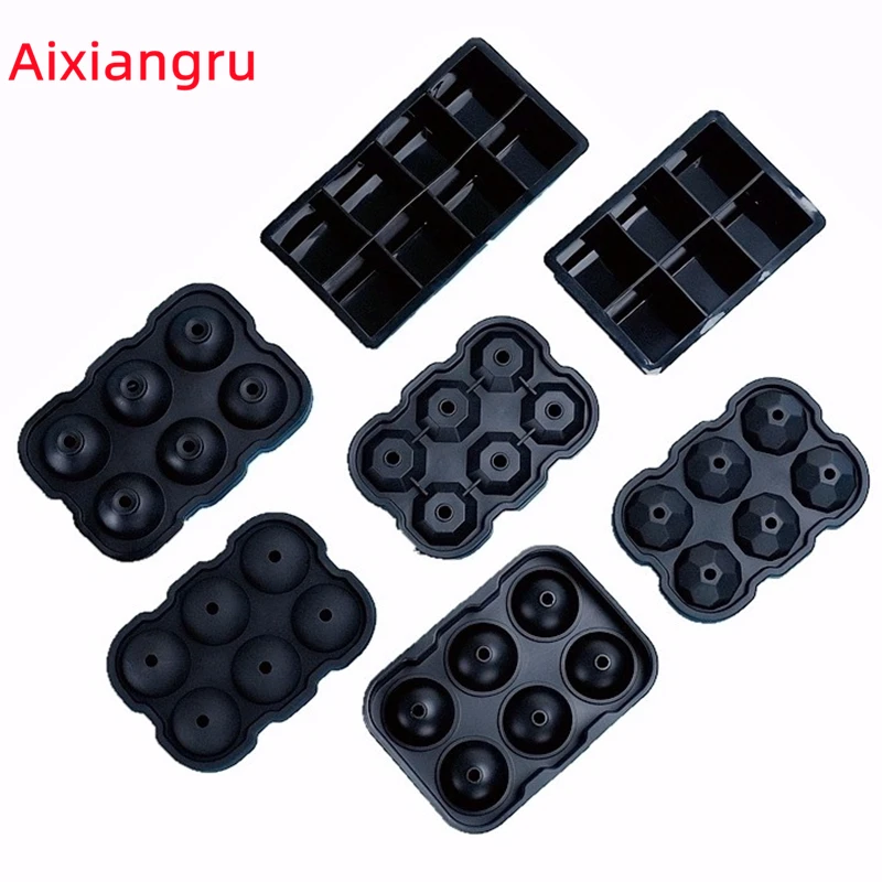 ice cube trays Aixiangru eiswürfelform schalen 4 Loch Rose eiswürfelformen schale Diamant Eisform schwarz 4 Gitter eiswürfel silikon bar accessories foremki do lodu ice mold Image