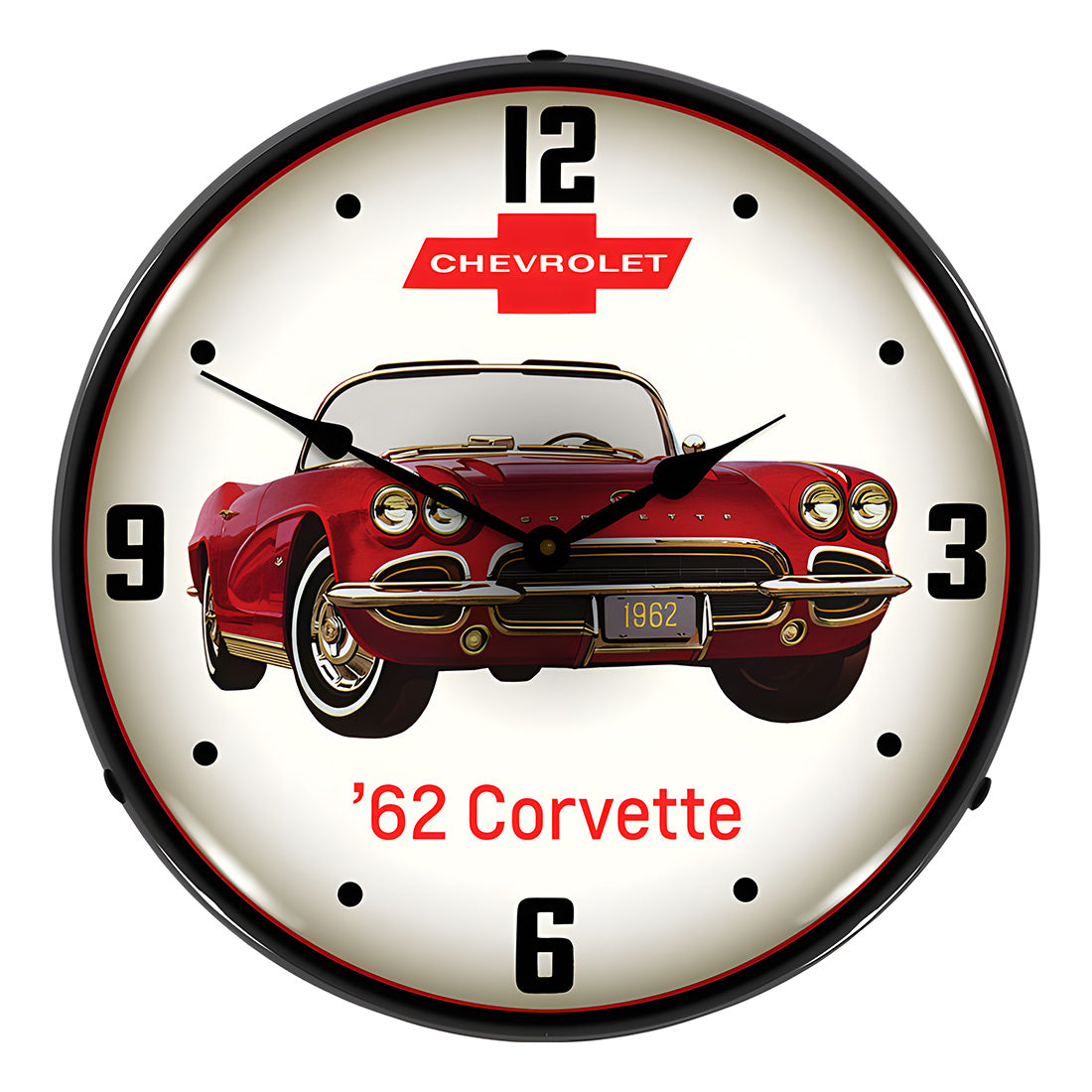 Collectable Sign and Clock 1962 Corvette Backlit Wall Clock