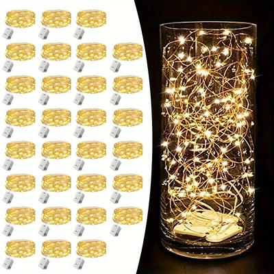 30 Pcs 2M/7FT 20 LED Beams Fairy String Lights Halloween Christmas Valentine's Day Wedding Party Indoor and Outdoor Atmosphere Decoration Lights DIY Gift Decoration Copper Wire Light String LR44 3