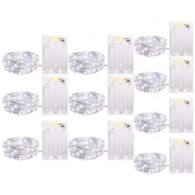 10 Pcs 5M/16.4FT 50LED Beads Fairy String Lights Halloween Christmas Wedding Valentine's Day Party Indoor and Outdoor Atmosphere Decoration Light String AAA Battery Box Timer Function