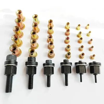 21PCS Hand Rivet Nut Head Set Rivet nut Kit Manual Riveter Rivnut Tool Accessory for Nuts M3 M4 M5 M6 M8 M10 M12 Simple install