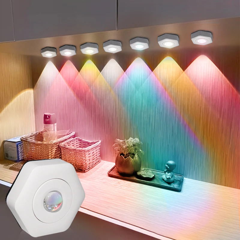 Bunte hängende magnetische Schreibtischlampe, LED-Umgebungsschrank, Kleiderschrank, Nachtlicht