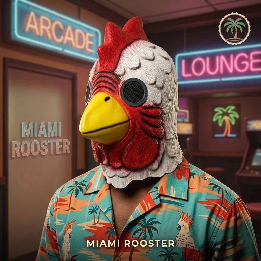 Latex Cartoon Hahn Kopf Abdeckung Halloween Huhn Kostüm Maske Miami Cosplay Deluxe Hahn Maske Tier Karneval Party Requisiten Image