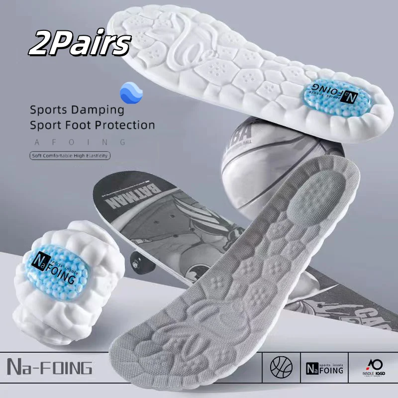 Neue 2-Paar Premium-Sport-Einlegesohlen für Schuhe, weiche, atmungsaktive, stoßdämpfende Dämpfung für optimale Fußpflegepads für Männer und Frauen