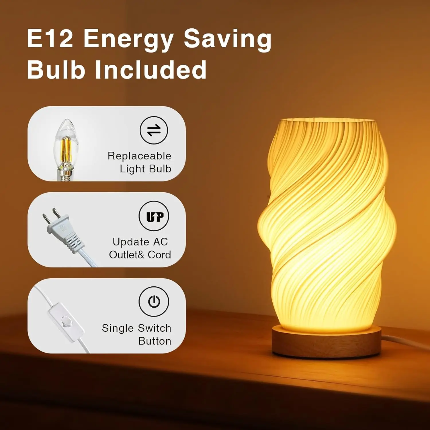 Kleine Tischlampe, Schlafzimmer-Nachttischlampen, Nachttische, dimmbar, Nachttischlampe, einzigartige Lampen für Kinderzimmer, Wohnzimmer, Dekoration