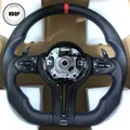 Volante in pelle con logo rosso, adatto per BMW F30 F20 F22 F23 F33 F34 F48 X5 F15 X1 X3 F25 M3 F80 E90 E70 E84
