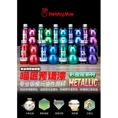 Model Metallic Color Lmitation Electroplating Paint Oil Paint Spray Painting Coloring Electroplatin Pre Mixed 50ML