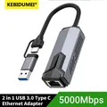 Adattatore per scheda di rete USB cablata da 5 Gbps Tipo C a RJ45 LAN USB-C Hub convertitore Ethernet per laptop Win 11 Supporta 5G/2.5G/1G/100M
