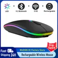 Mouse wireless ricaricabile silenzioso retroilluminato a LED Mouse PC portatile Computer Mous Ricevitore 2.4Ghz Mouse ottici dual mode Bluetooth