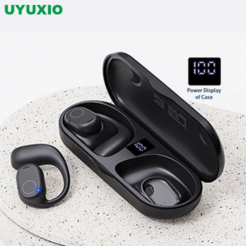 UYUXIO Kabellose Ohrhörer OWS Offene Ohrhörer mit Digitalanzeige BT 6.0 Kopfhörer 40-Stunden-Spielzeit-Kopfhörer für Sport Image