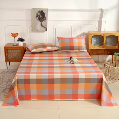 100% Cotton Bed Flat Sheet for Double Bed Plain Solid Color Top Sheets Single/Queen/King Flat Bedsheets Home Bed Linen Sheets