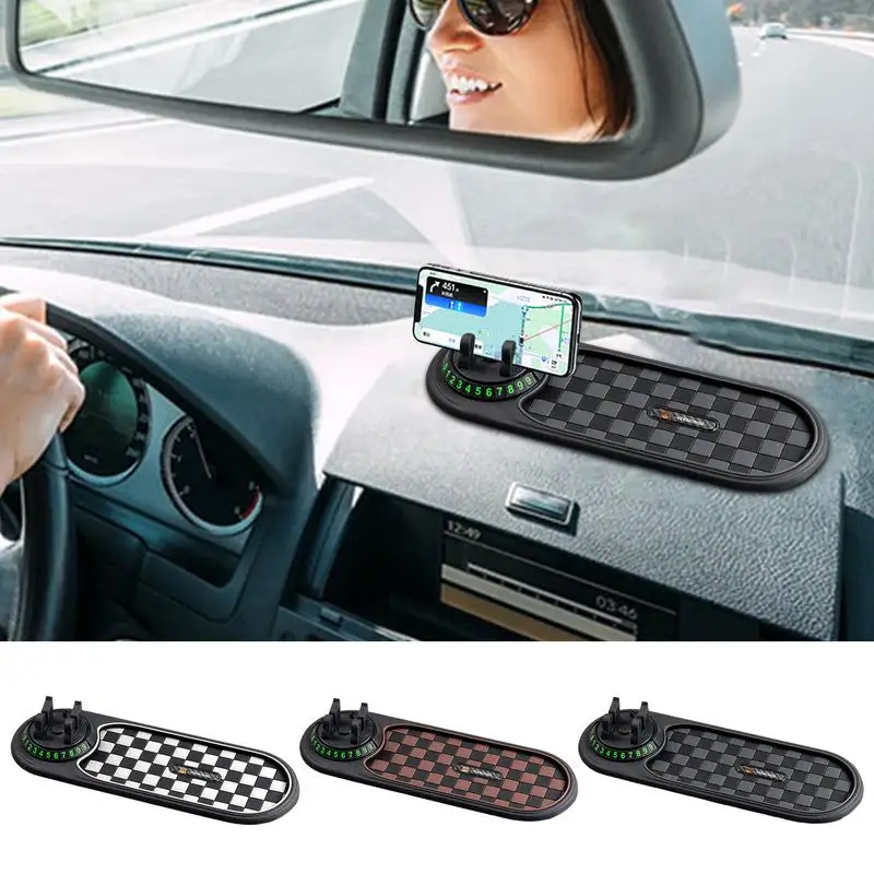 Auto Telefon Halter Anti Slip Matte Mit Parkplatz Nummer Platte Auto Anti Slip Matte Auto Dashboard Handy Halterung Für Auto Innen Image