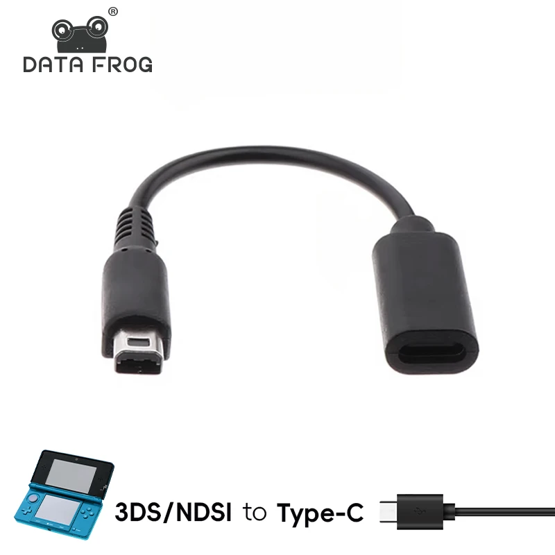 DATA FROG Ladekabel Kabel Draht Typ C für NDSL 3DS 2DS XL/LL Typ-C auf 3DS/NDSL Spielkonsole Lade Stromleitung