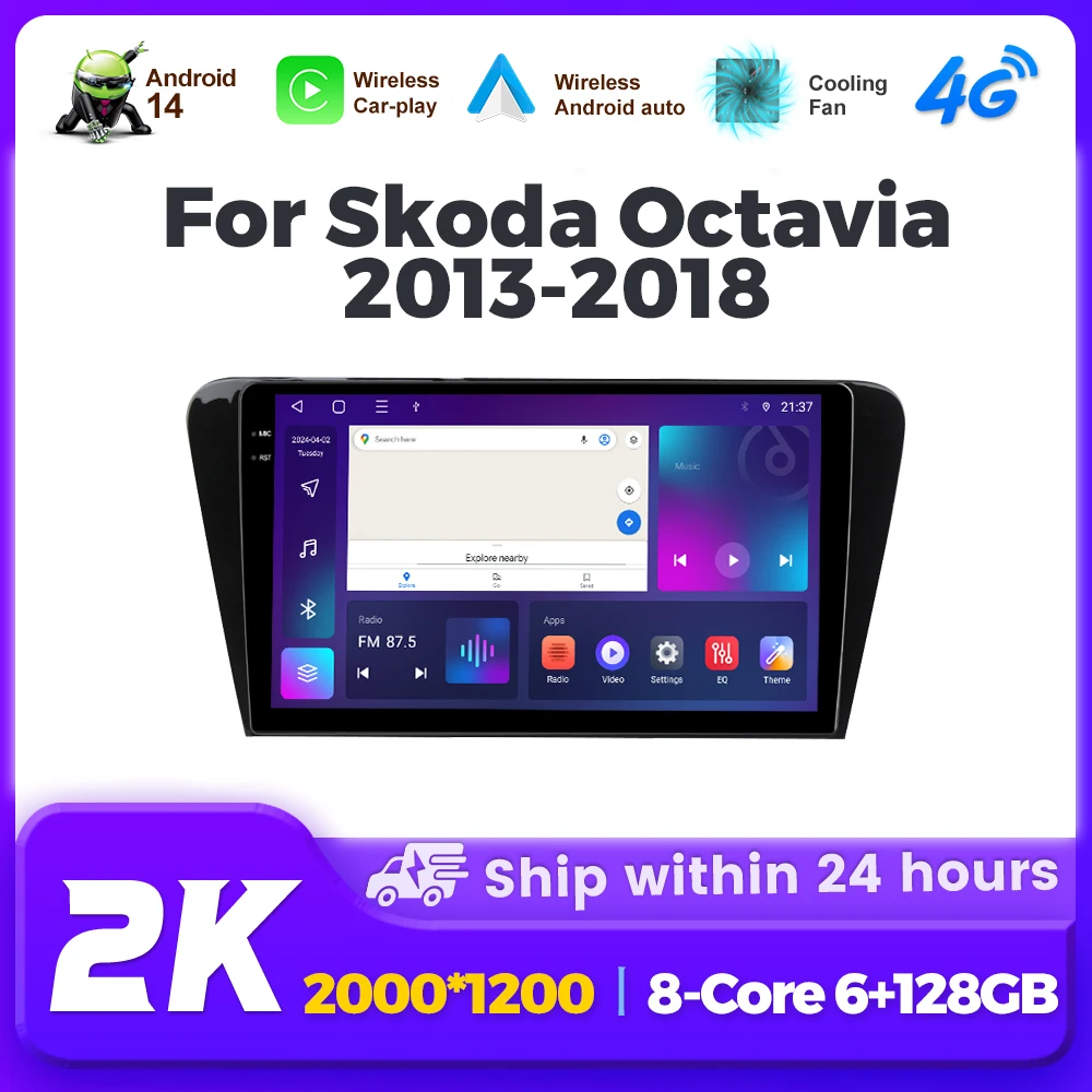 10,1 Zoll TS18 8Core Android 14 für SKODA Octavia 3 A7 2013 2014 2015 2016 2017 2018 Autoradio Multimedia GPS Stereo CarPlay 4G intelligente systeme für autos autoradio carplay apple carplay android Image