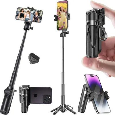 1 PCS Mini Selfie Stick With Wireless Remote Portable Extendable Phone Tripod Holder For Vlog Video Live Stream Content Creation