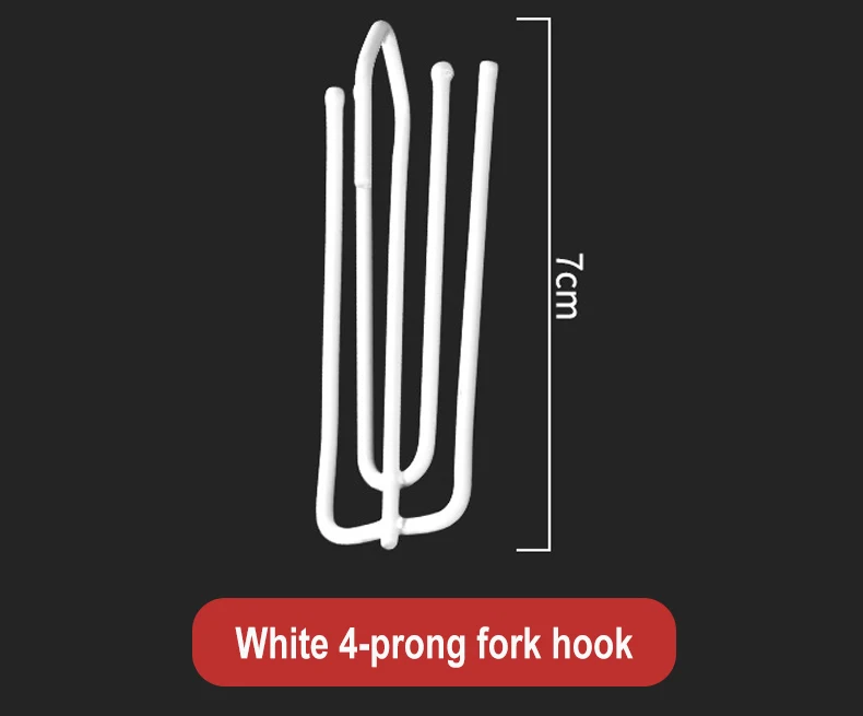 1/10/20/50 Stück weiß 4 Zinken Gabelhaken Vorhangringe Zubehör Klemmschienen Tüllband Clips Pin Vorhänge Traverse Image