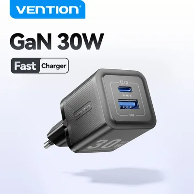 Vention 30 W GaN Ladegerät PD Ladegerät Für iPhone 15 14 13 12 11 Xs Max Schnelle Ladegerät PD 3,0 QC 3,0 Telefon Ladegerät Typ C Tablets Ladung