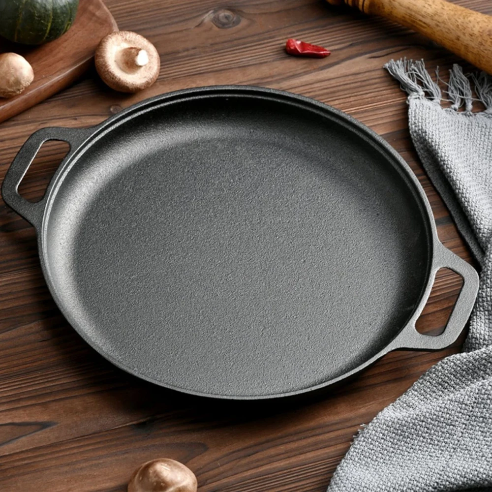 Koreanische Runde Grill Pan Grill Pan Schweinefleisch Bauch Nicht-stick Hause Herd Gusseisen Induktion Herd Gas Grill Tablett Braten platte Image