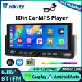 Hikity 6.86 ''1Din Lettore MP5 Wireless Carplay Android Auto Lettore multimediale EQ Mirror Link FM Porta USB Bluetooth LED Car Audio