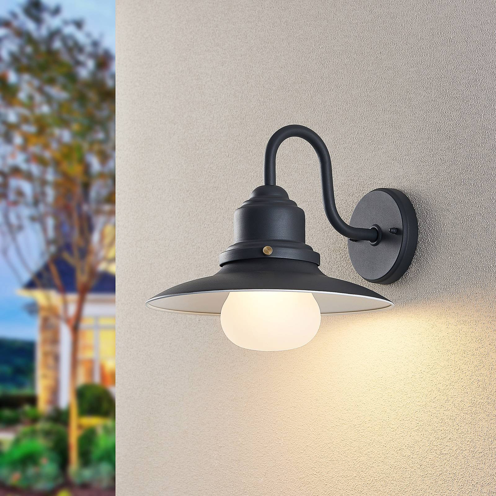 Outdoor Wall Light Roisin Lindby, dimmable, Alu / grey / zinc, metal, Antique, Outdoor Wall Light